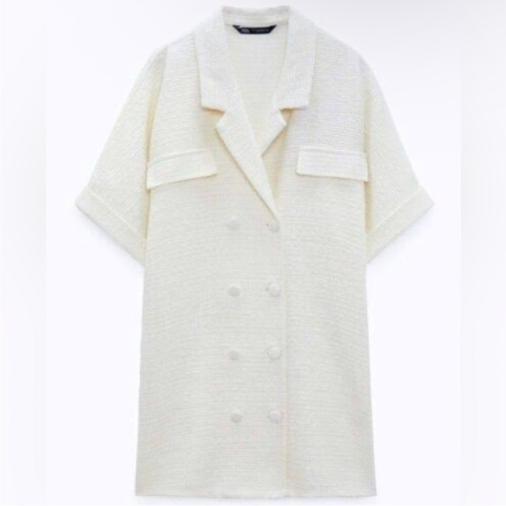 ZARA TWEED BLAZER DRESS - Picture 6 of 10